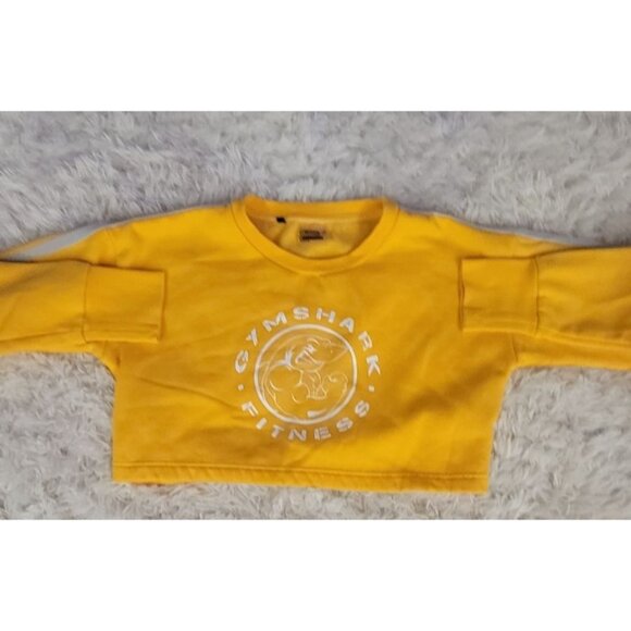 Gymshark Womens Yellow Crop Sweatshirt Size Med Athletic - Picture 5 of 14
